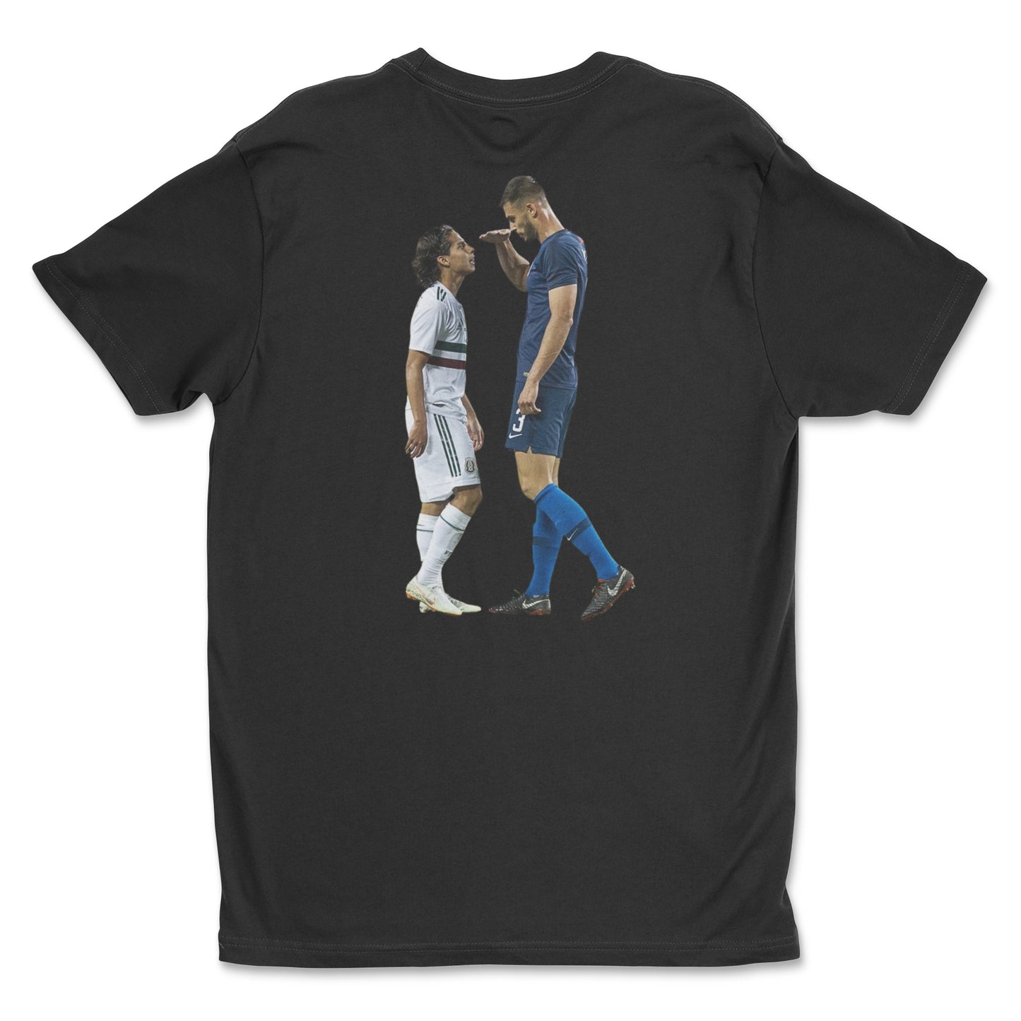 black t-shirt with miazga lainez picture - the height of rivalry