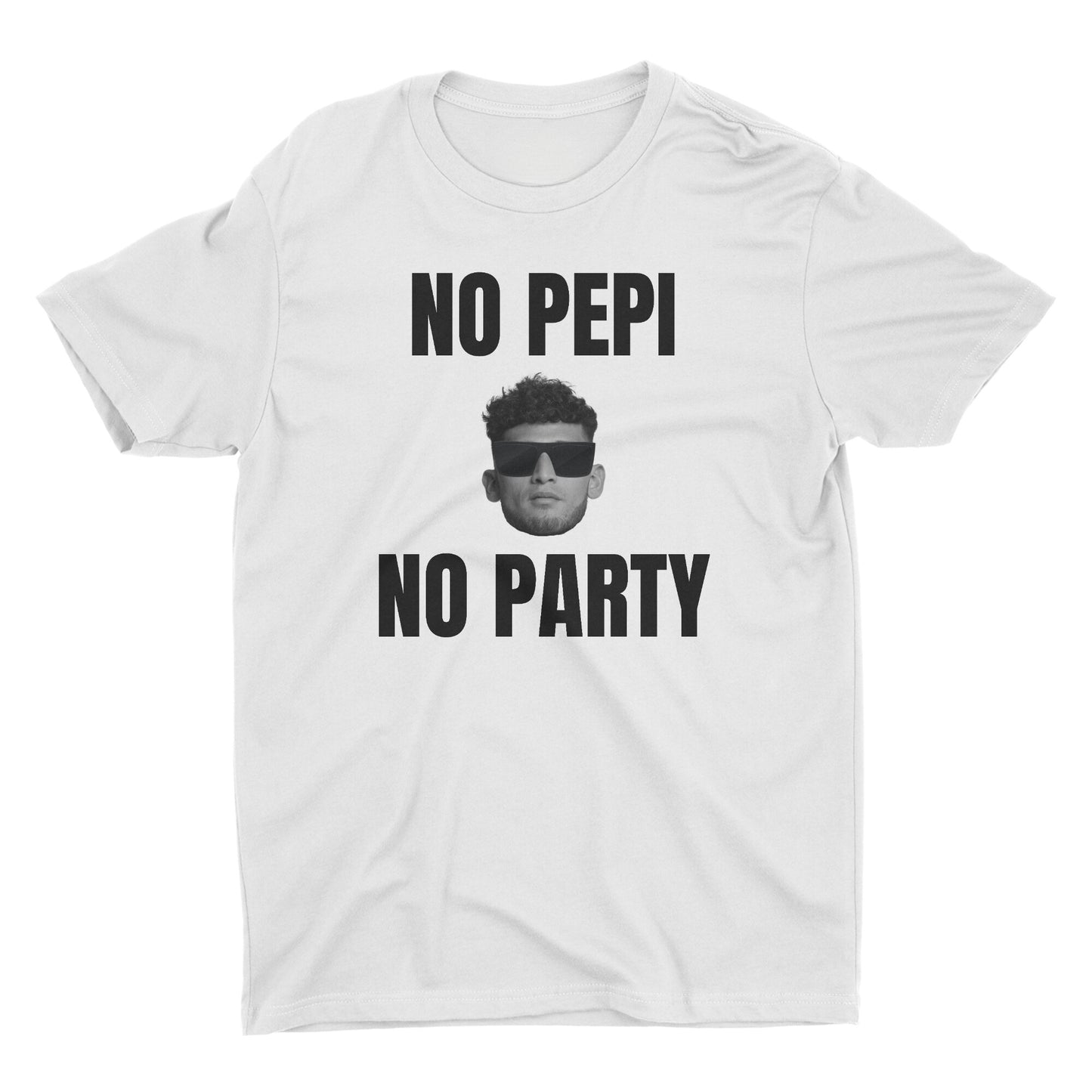 white custom t-shirt with picture and text