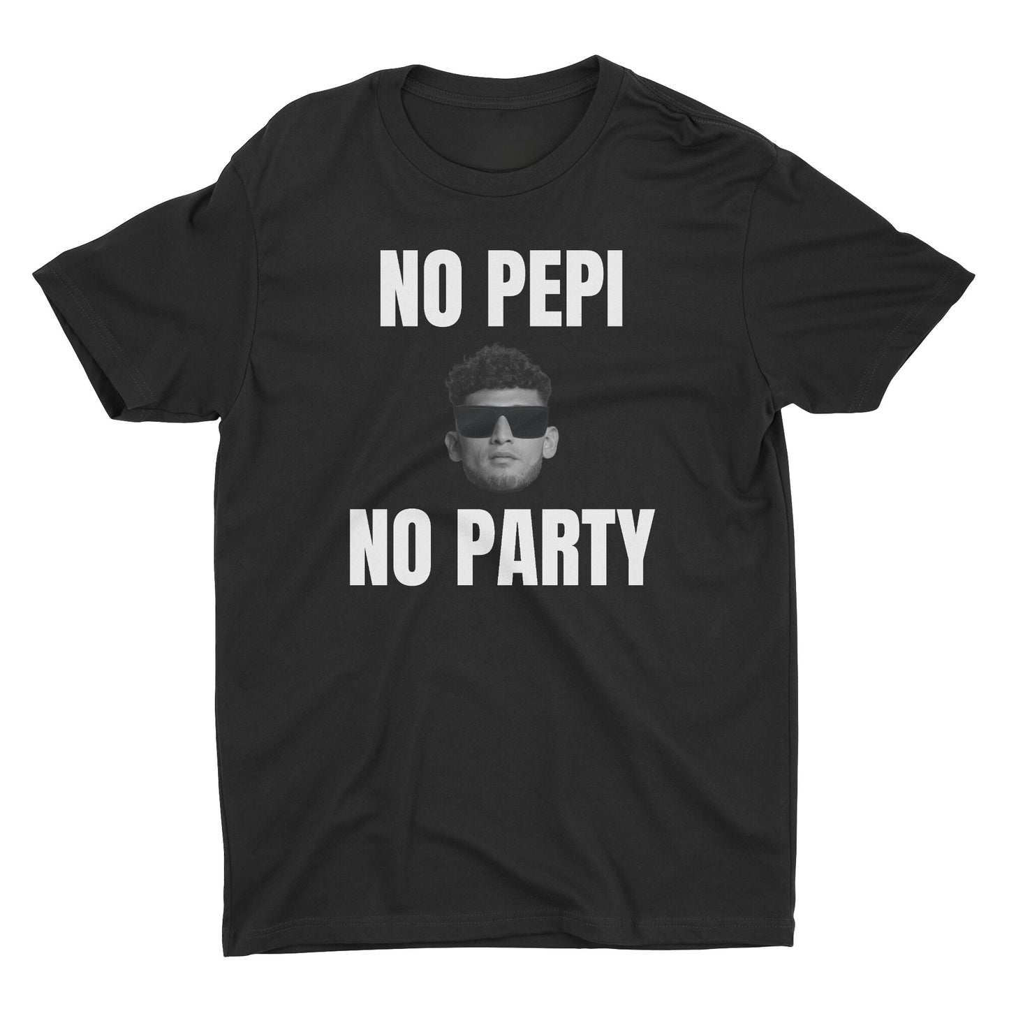 black custom t-shirt with picture and text