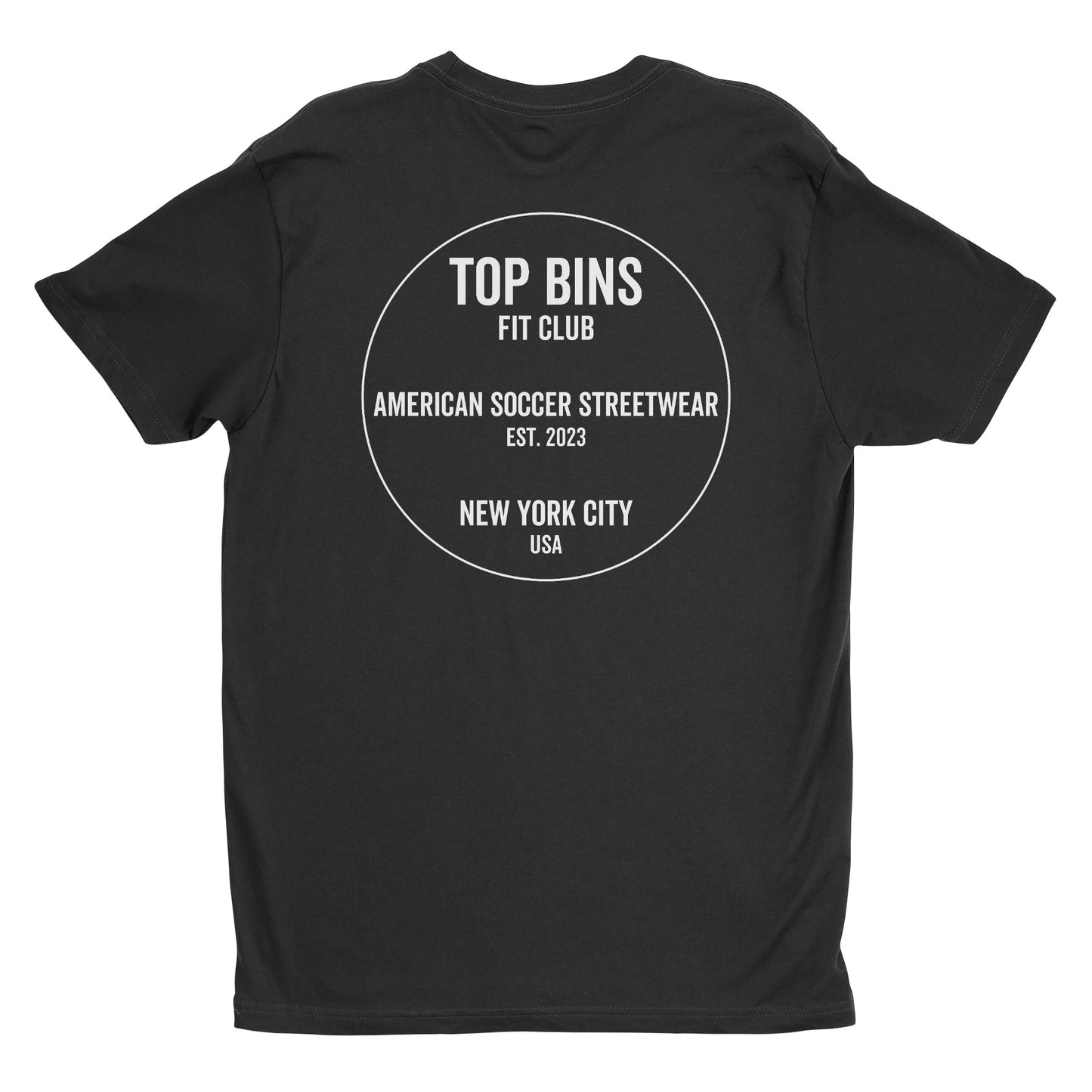 black color top bins no. 1 t-shirt i american soccer streetwear