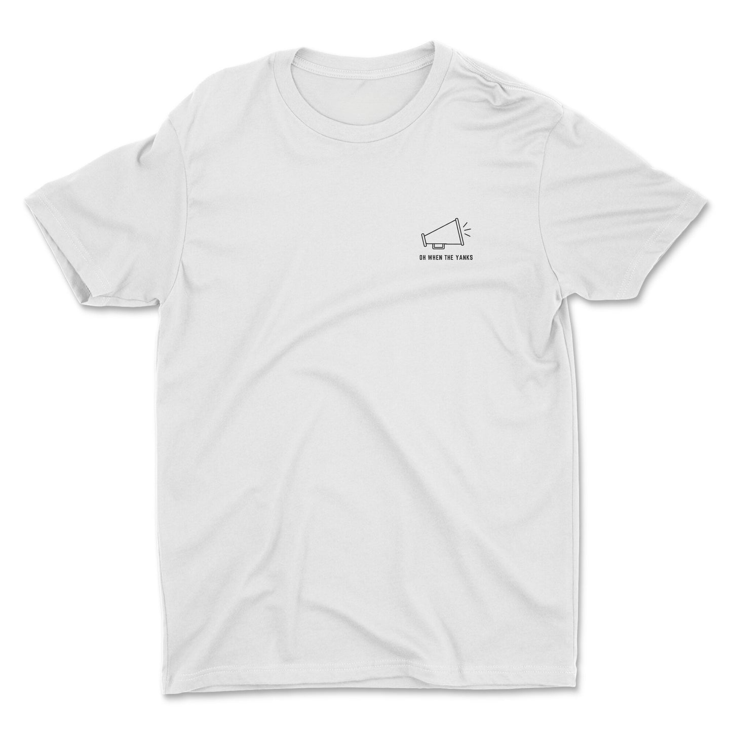 white t-shirt with text - oh when the yanks - usa emblem